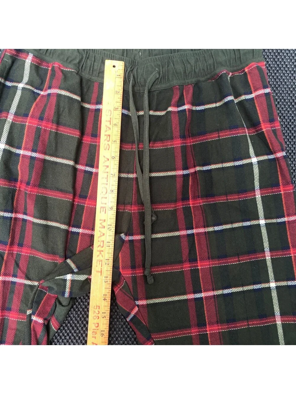 Men's Rainforest Plaid Lounge Pants with Drawstring Waist, Size M